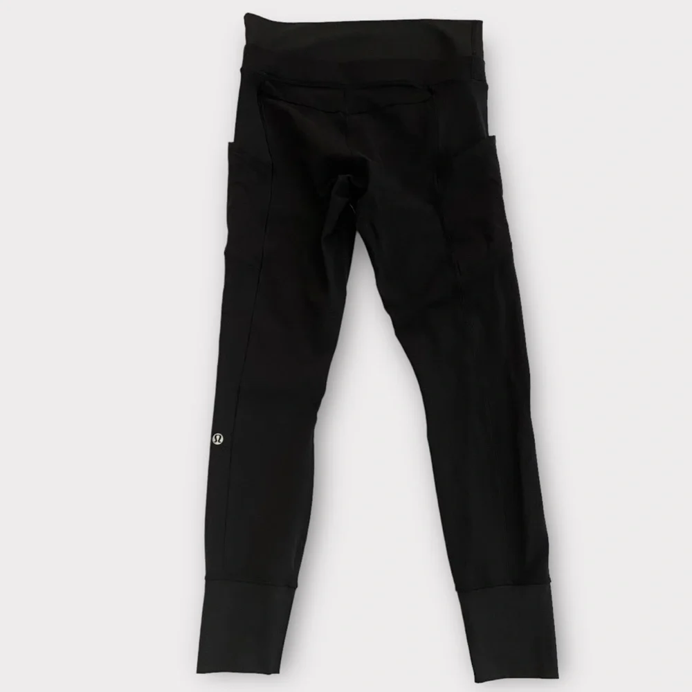 Lululemon Women’s Leggings High Waisted Ribbed Side Pockets Yoga Pilates Gym
